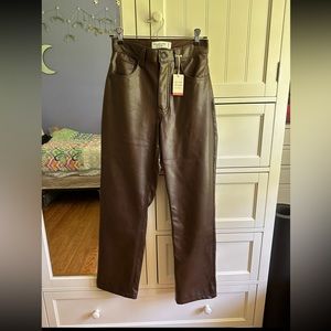 Abercrombie 90s straight leather pants